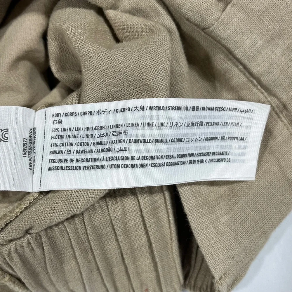 Abercrombie Fitch Linen Blend Wide Leg Coastal Pants Womens XS Old Money Resort - Picture 13 of 14